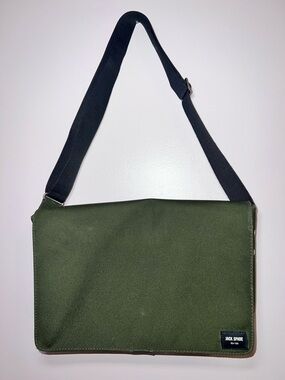Jack Spade Olive Canvas Messenger with Black Strap